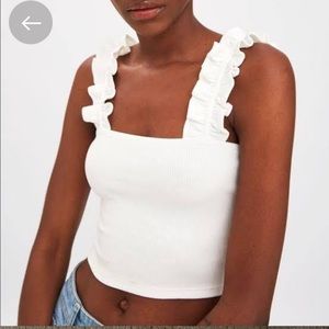 White cropped tank top